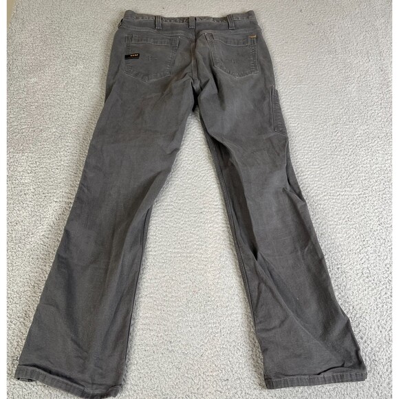 Ariat Rebar M7 Slim Straight Leg Jeans Mens 30x32 Gray Field Carpenter Canvas - Picture 2 of 16